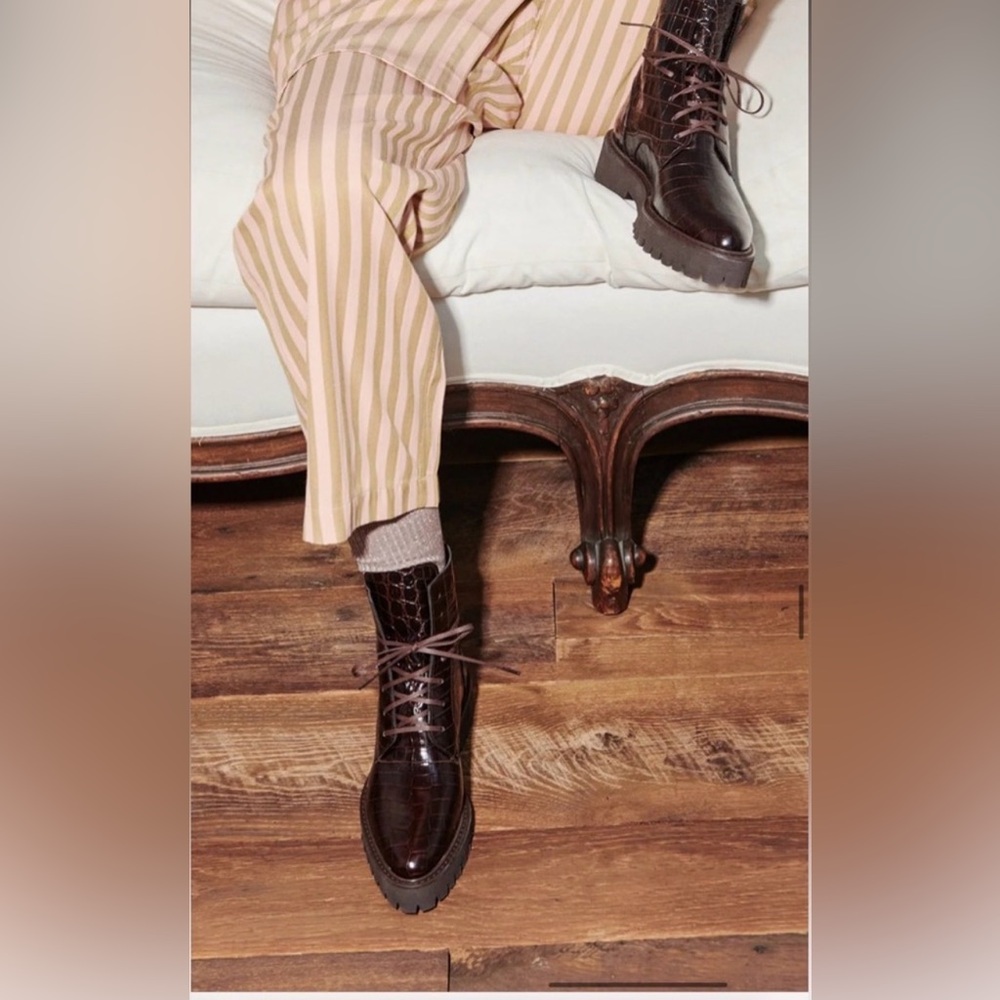 ISO Freda Salvador Emi Boots in Espresso Embossed Croc